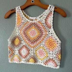 ALTAR’D STATE Crochet Festival Hippie Crop Tank | Womens XS
